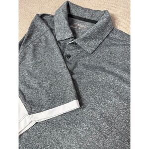 Nike Golf Polo Shirt Med Gray/White Tour Performance Dri-Fit Short‎ Sleeve